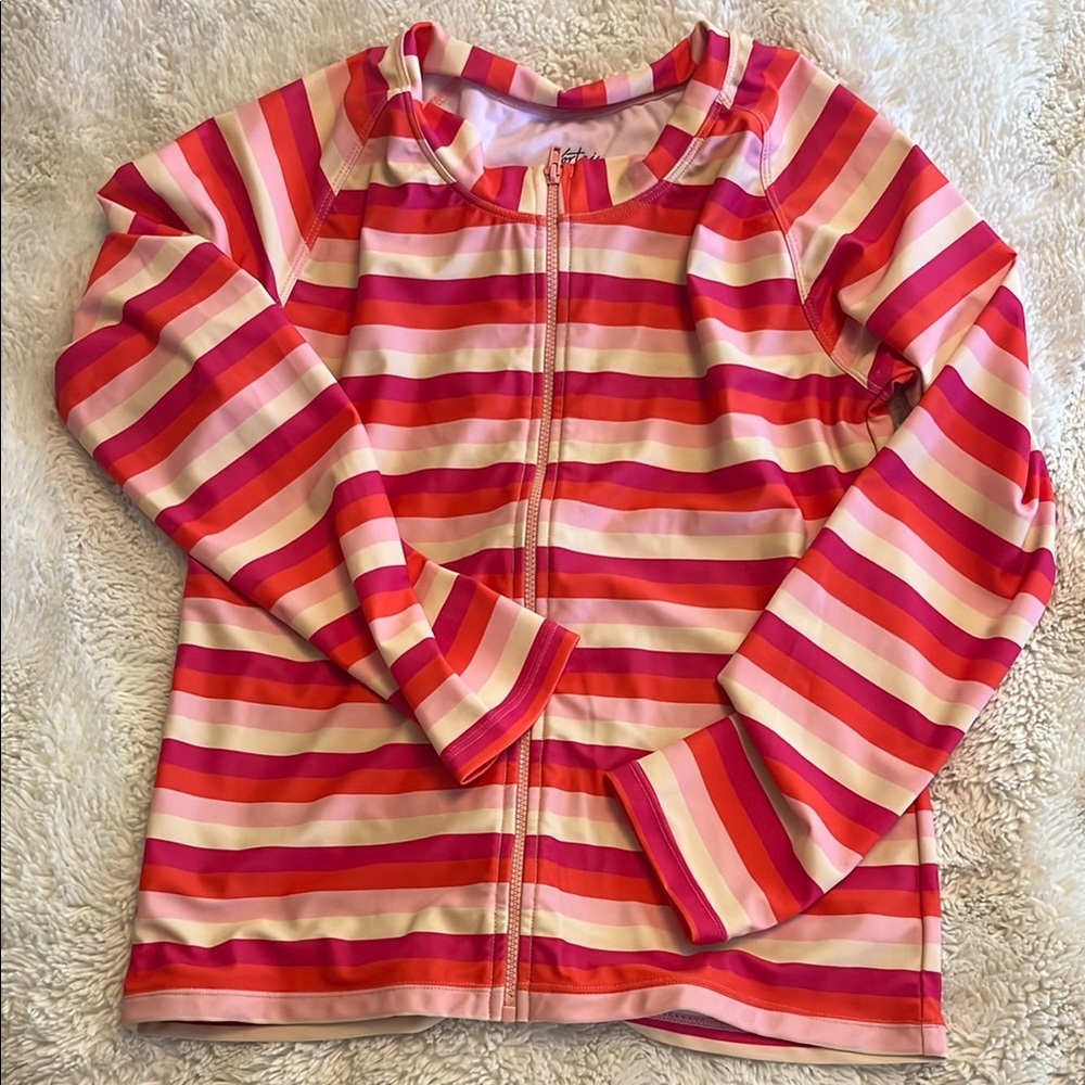 Kortni Jeane Pink and Red Swim Rashguard